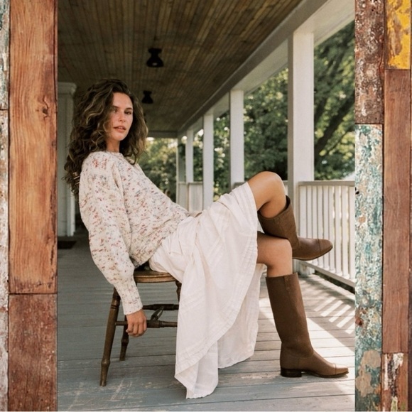 Christy Dawn Yoko Mahogany Brown Leather Knee-High Boots